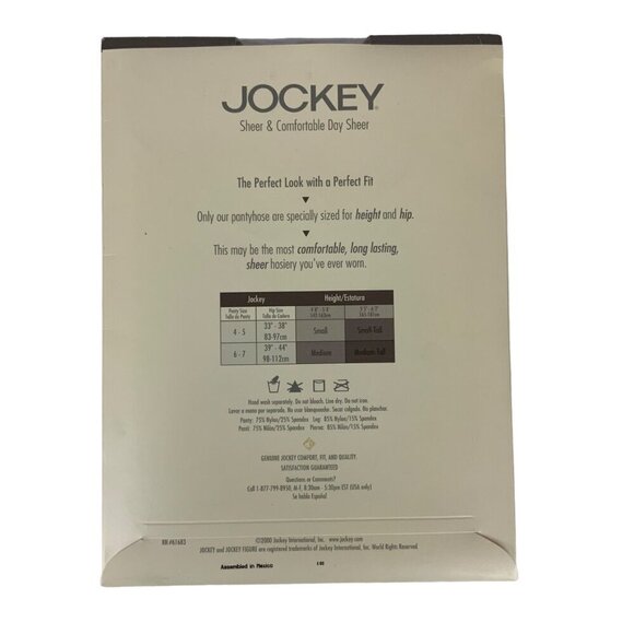 Jockey for Her Pantyhose Lot of 3 Pair Sheer Legwear Beige Navy Blue White - Picture 5 of 9